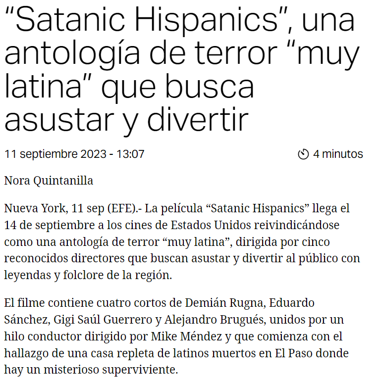 “Satanic Hispanics”, una antología de terror “muy latina” que busca asustar y divertir